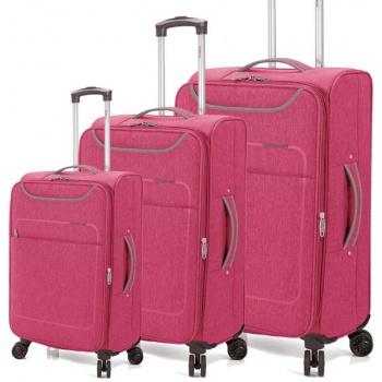σετ 3 βαλίτσες benzi bz5661 ροζ