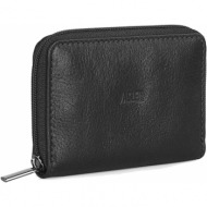 πορτοφόλι με μπρελόκ ανδρικό jaslen με rfid δερμάτινο 204243-01 μαύρο