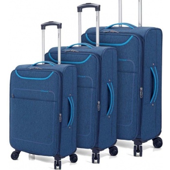 σετ 3 βαλίτσες benzi bz5661 μπλε