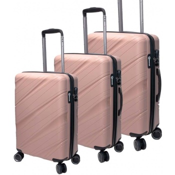σετ 3 βαλίτσες benzi bz5627 ροζ