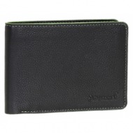 ανδρικό δερμάτινο πορτοφόλι οριζόντιο diplomat mn411 μαύρο/πράσινο