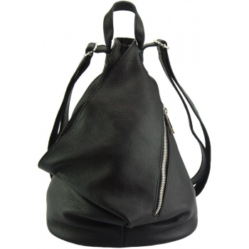 δερμάτινη τσάντα πλάτης clapton firenze leather 9200 μαύρο