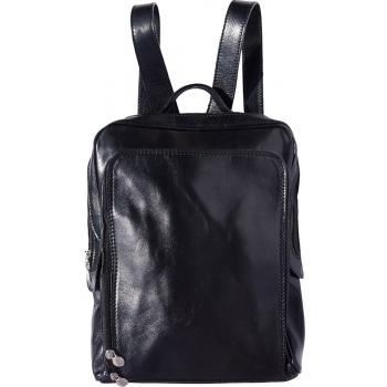 δερμάτινη τσάντα πλάτης gabriele firenze leather 6538 μαύρο