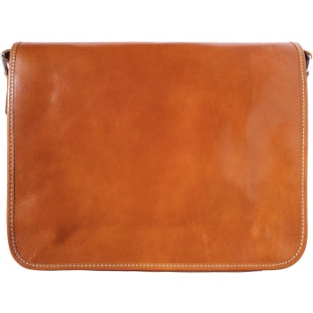 δερμάτινη τσάντα ταχυδρόμου firenze leather 6548 μπεζ