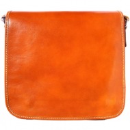 δερμάτινη τσάντα ωμου christopher firenze leather 6551 μπεζ