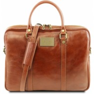 γυναικεία τσάντα laptop 15.6` δερμάτινη prato μελί tuscany leather