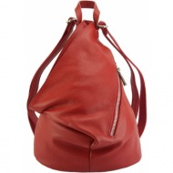 δερμάτινη τσάντα πλάτης clapton firenze leather 9200 κόκκινο