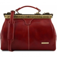 ιατρική τσάντα δερμάτινη michelangelo κόκκινο tuscany leather