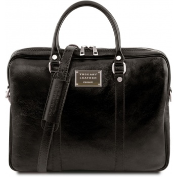 γυναικεία τσάντα laptop 15.6` δερμάτινη prato μαύρο tuscany