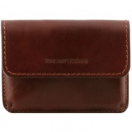 δερμάτινη θήκη για επαγγελματικές κάρτες tl141378 καφέ tuscany leather