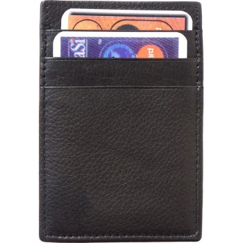 δερματινη θηκη για καρτες firenze leather pc02 μαύρο
