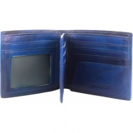 δερμάτινο πορτοφόλι multiple firenze leather 53826 σκουρο μπλε