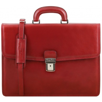 ανδρική επαγγελματική τσάντα δερμάτινη amalfi κόκκινο