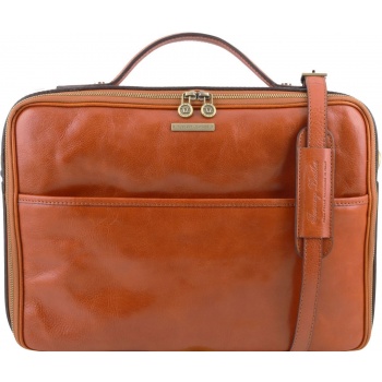 τσάντα laptop δερμάτινη vicenza μελί tuscany leather