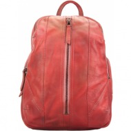 δερμάτινη τσάντα πλάτης armando firenze leather 68029 σκουρο κόκκινο