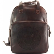 δερμάτινη τσάντα πλάτης alessandro vintage firenze leather 68011 σκουρο καφε