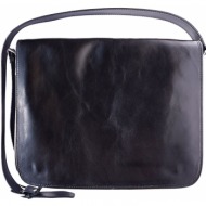 τσάντα ταχυδρόμου δερματινη firenze leather 6555 μαύρο