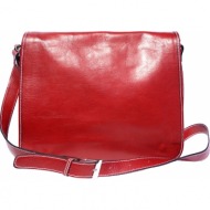 δερματινη τσαντα ταχυδρομου mirko gm firenze leather 6517 κόκκινο