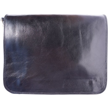 δερμάτινη τσάντα ταχυδρόμου firenze leather 6548 μαύρο