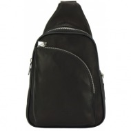 δερμάτινη τσάντα πλάτης gerardo firenze leather 6123 μαύρο
