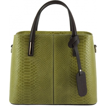 δερμάτινη τσάντα χειρός vanessa firenze leather 7005 πρασινο