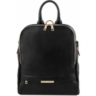 γυναικεία τσάντα πλάτης δερμάτινη tl141376 μαύρο tuscany leather