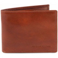 ανδρικό δερμάτινο πορτοφόλι tl140763 καφέ tuscany leather