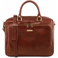 τσάντα laptop δερμάτινη pisa καφέ tuscany leather