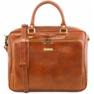 τσάντα laptop δερμάτινη pisa μελί tuscany leather