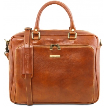 τσάντα laptop δερμάτινη pisa μελί tuscany leather