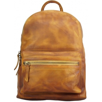 δερμάτινη τσάντα πλάτης josh firenze leather 68028 μπεζ