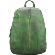 δερμάτινη τσάντα πλάτης armando firenze leather 68029 σκουρο πρασινο