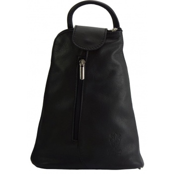 δερμάτινη τσάντα πλάτης michela firenze leather 2001 μαύρο