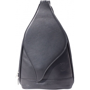δερμάτινη τσάντα πλάτης foglia gm firenze leather 2060 μαύρο