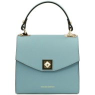 γυναικεία τσάντα δερμάτινη tuscany leather tl142203 μπλε ανοιχτό