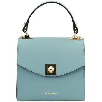 γυναικεία τσάντα δερμάτινη tuscany leather tl142203 μπλε
