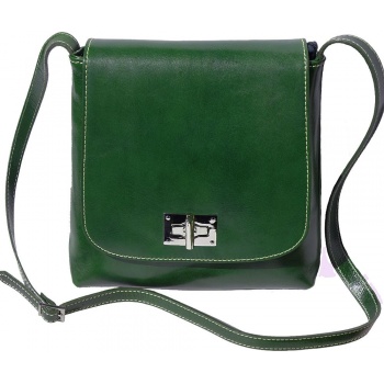 γυναικειο τσαντακι ωμου firenze leather 6546 σκουρο πρασινο