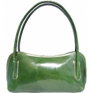 δερμάτινη τσάντα ώμου serafina firenze leather 6886 σκουρο πρασινο