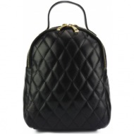 γυναικείο δερμάτινο backpack basilia firenze leather 6149 μαύρο