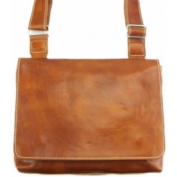 τσάντα ταχυδρόμου flap firenze leather 6574 tan