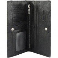 γυναικείο δερμάτινο πορτοφόλι bernardo v firenze leather 5531 μαύρο