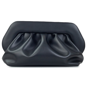 clutch γυναικεία themoire μαύρο tmcobn1 black bios vegan