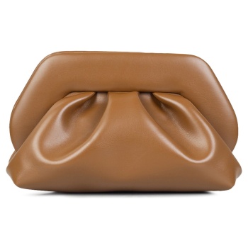 clutch γυναικεία themoire caramel tmcotn78 tia vegan fabric