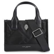 shopping γυναικεία kurt geiger μαύρο-ασημί xs recycled sq shopper 261