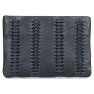 clutch γυναικεία park house μαύρο asc01 fishbone clutch 261