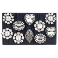 clutch γυναικεία kurt geiger μαύρο 5374909979 crystals box clutch 262