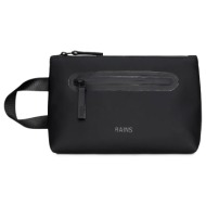 mini bags ανδρικά rains μαύρο 16250-01 cosmetic bag zip w3 262