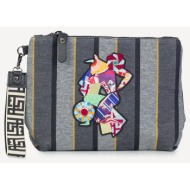 mini bags γυναίκα ames bags γκρι eos large stripes 3dmino 168