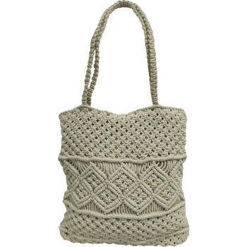 τσαντα macrame κομβος βαμβακι natural with zip (40x35cm) σε προσφορά