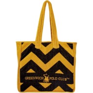 τσαντα θαλασσης greenwich polo club 3650 black/ochre (42χ45cm)
